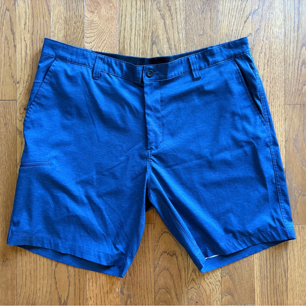 Hawke & Co Men's Navy Flat Front 9” Golf Shorts